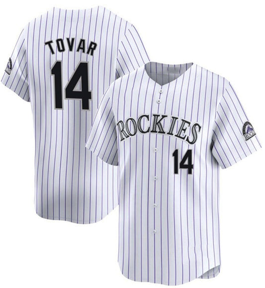 Colorado Rockies #14 Ezequiel Tovar White White RONA Home Limited Stitched Jersey
