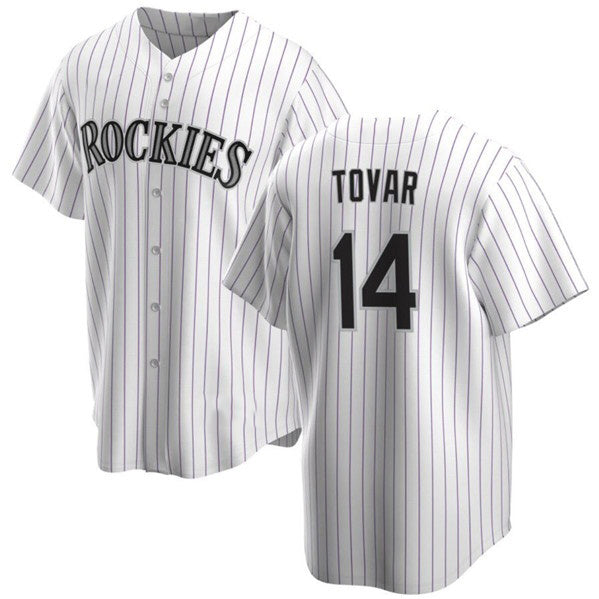 Colorado Rockies #14 Ezequiel Tovar White RONA Cool Base Stitched Jersey