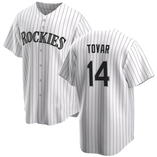 Colorado Rockies #14 Ezequiel Tovar White RONA Cool Base Stitched Jersey