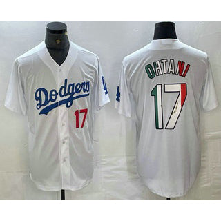 Los Angeles Dodgers #17 Shohei Ohtani Number Mexico White RONA Cool Base Stitched Jersey 2