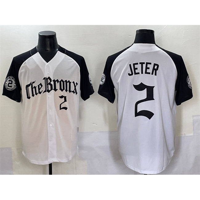 New York Yankees #2 Derek Jeter White Black RONA 'Gothic Legacy Edition' Vapor Premier Limited Stitched Jersey