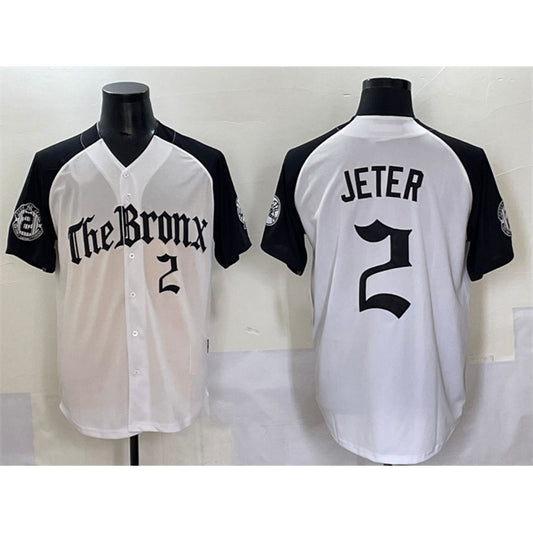 New York Yankees #2 Derek Jeter White Black RONA 'Gothic Legacy Edition' Vapor Premier Limited Stitched Jersey