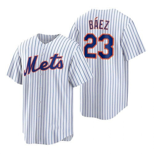 New York Mets #23 Javier Baez White RONA Replica Home Jersey