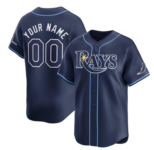 Custom Tampa Bay Rays Active Player Navy RONA Away Limited Stitched Jersey