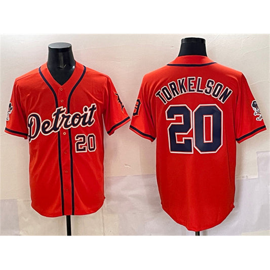 Detroit Tigers #20 Spencer Torkelson Orange RONA With Patch Vapor Premier Limited Stitched Jersey
