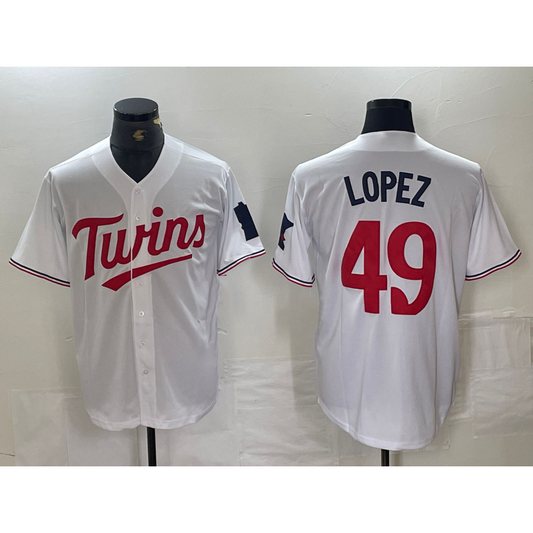 Minnesota Twins #49 Pablo Lopez White RONA Stitched Cool Base Jersey
