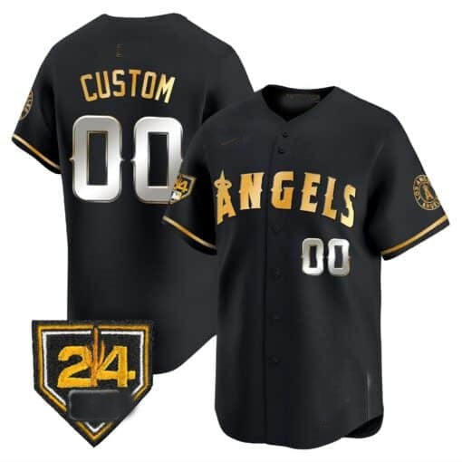 Custom Los Angeles Angels 2024 Spring Training Patch Vapor Premier Limited Jersey ¨C All Stitched-Black RONA