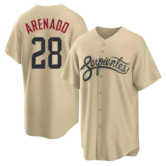 Arizona Diamondbacks #28 Nolan Arenado Player Tan RONA City Connect Home Game Stitched Jerseys