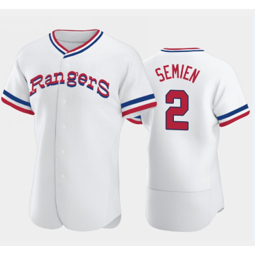Texas Rangers #2 Marcus Semien White RONA Throwback Stitched Flex Base Jersey