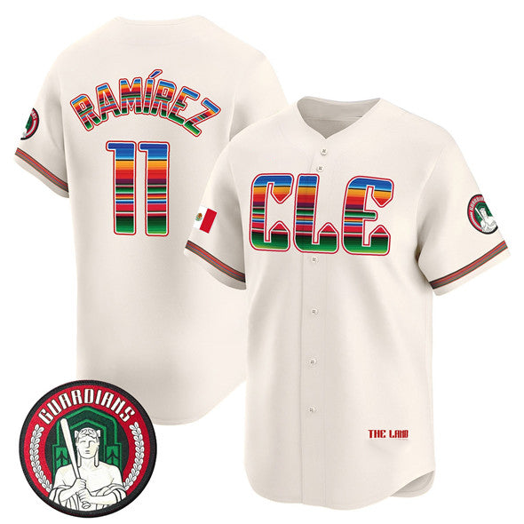 Cleveland Guardians #11 Jos¨¦ Ram¨ªrez Cream RONA Mexico Vapor Premier Limited Stitched Jersey