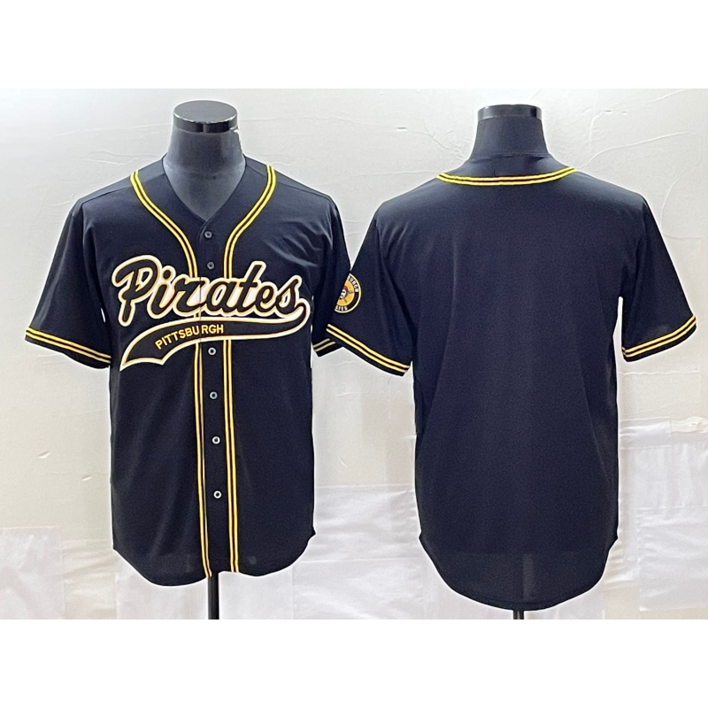 Pittsburgh Pirates Blank Black RONA Cool Base Stitched Jersey