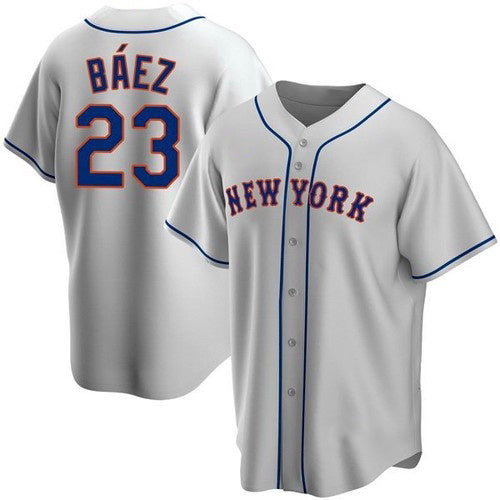 New York Mets #23 Javier Baez Gray RONA Replica Jersey