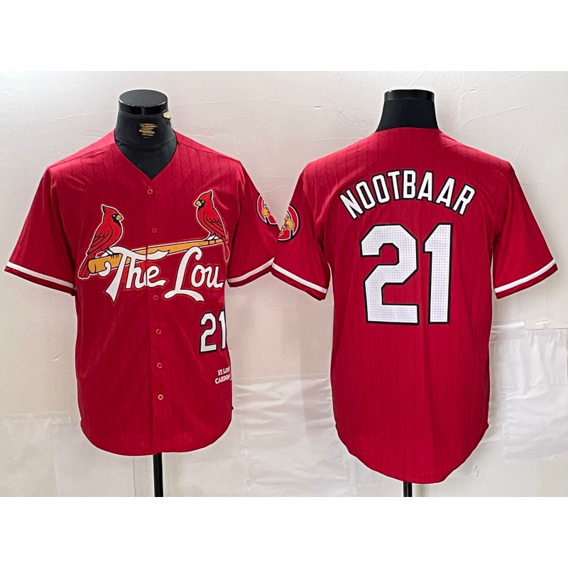 St. Louis Cardinals #21 Lars Nootbaar Red RONA 2024 City Connect Limited Stitched Jersey