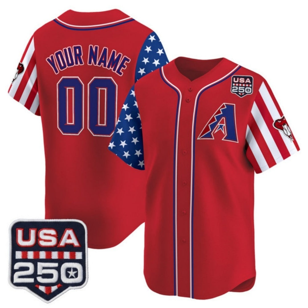 Custom Arizona Diamondbacks America 250 Edition Vapor Premier Limited Red RONA Stitched Jerseys