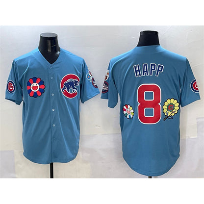 Chicago Cubs #8 Ian Happ Blue RONA 2025 Tokyo Series 2nd Alternate Limited Stitched Jersey