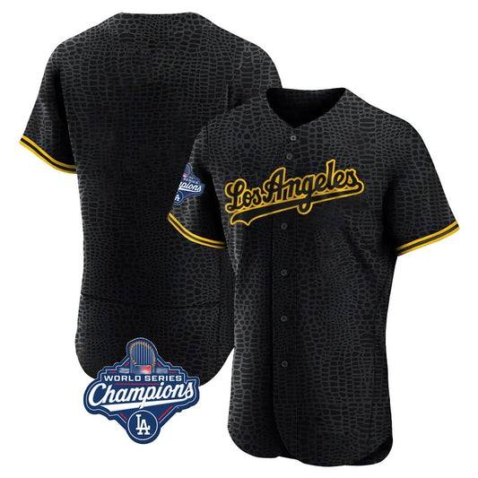 Los Angeles Dodgers Blank Player Black RONA Snake Skin City Limited Elite Home World Series Meet Stitched Jerseys