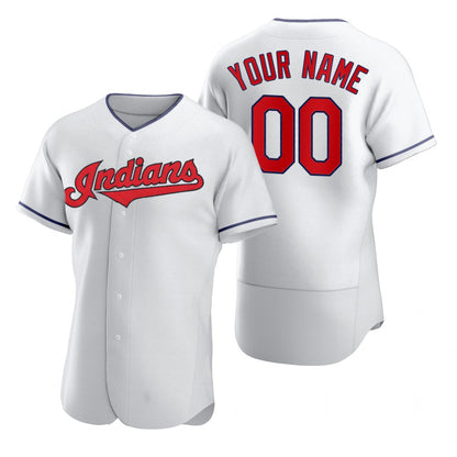 Custom Cleveland Indians White RONA 2020 Stitched Flex Base Jersey