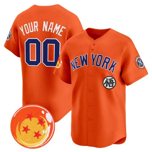 Custom New York Yankees x Dragon Ball Orange RONA Vapor Premier Limited Jersey - All Stitched