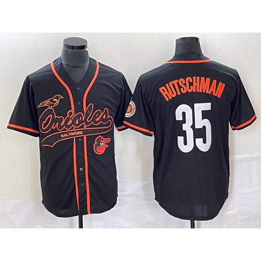 Baltimore Orioles #35 Adley Rutschman Black RONA With Patch Cool Base Stitched Jersey