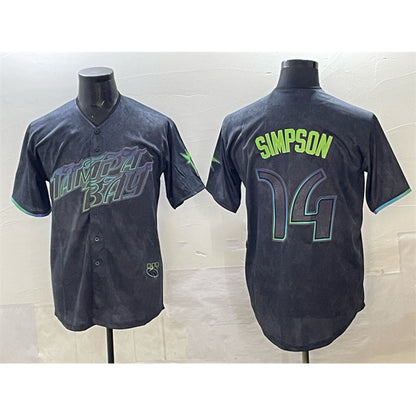Tampa Bay Rays #14 Chandler Simpson Charcoal RONA 2024 City Connect Limited Stitched Jersey
