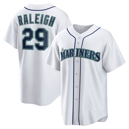 Seattle Mariners #29 Cal Raleigh White RONA Home Replica Player Jersey