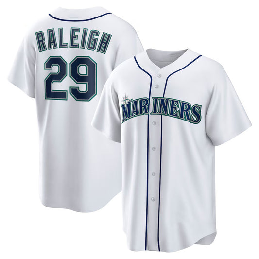 Seattle Mariners #29 Cal Raleigh White RONA Home Replica Player Jersey