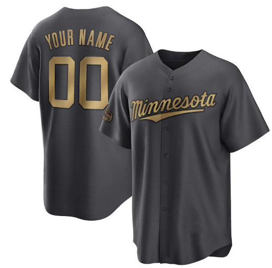 Custom Minnesota Twins Active Player Charcoal RONA 2022 All-Star Cool Base Stitched Jersey