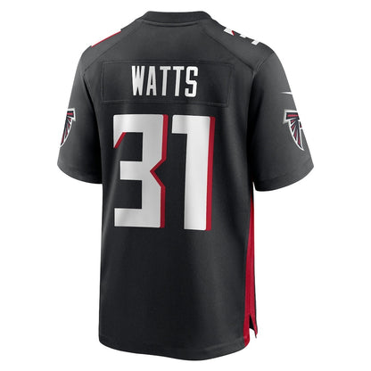 A.Falcons #31 Xavier Watts Black RONA Team Game Jersey