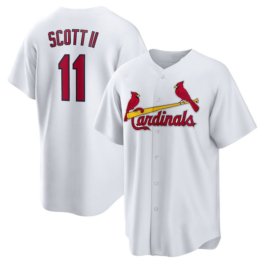 St. Louis Cardinals #11 Victor Scott II White RONA Home Replica Jersey