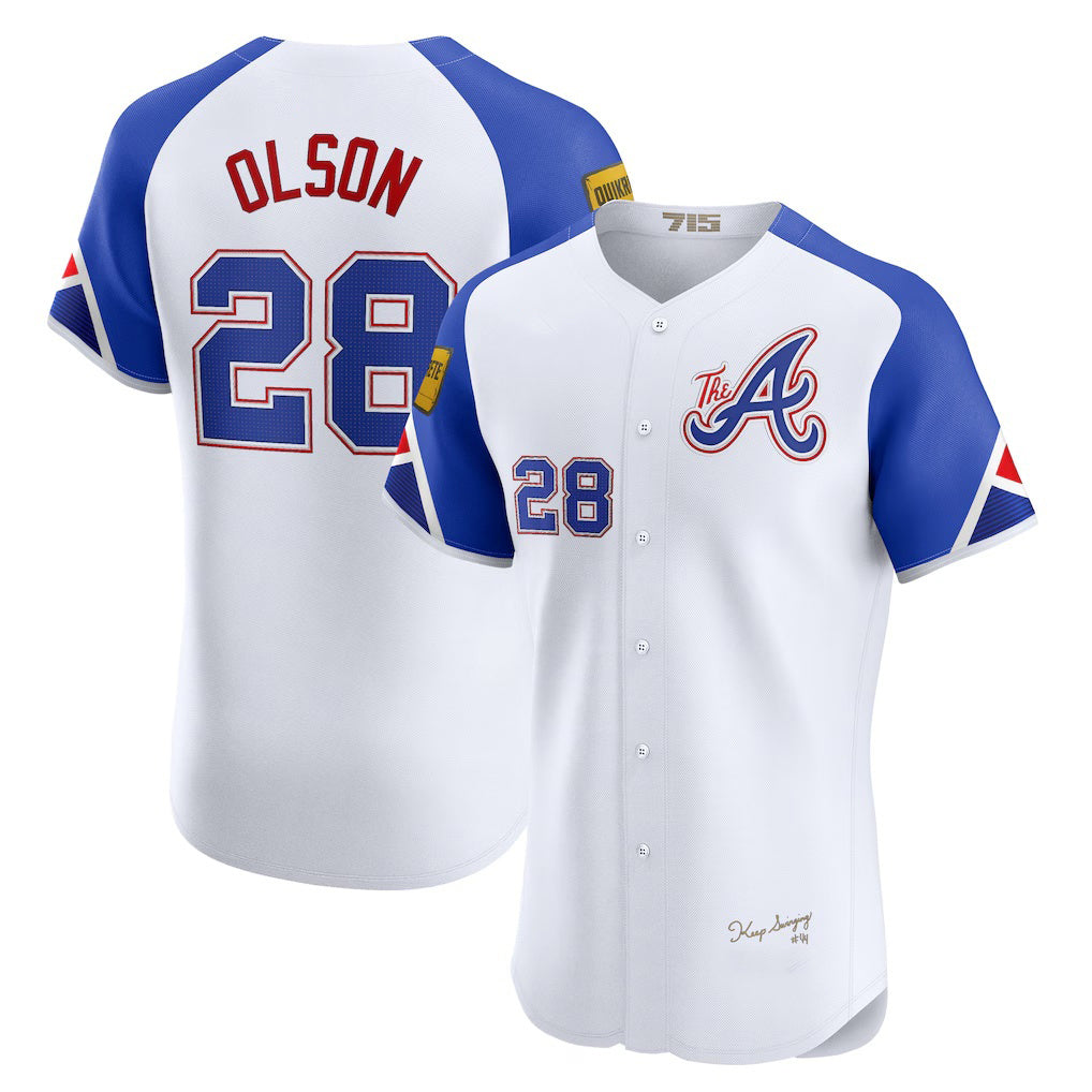 Atlanta Braves #28 Matt Olson White RONA City Connect Elite Jersey 2