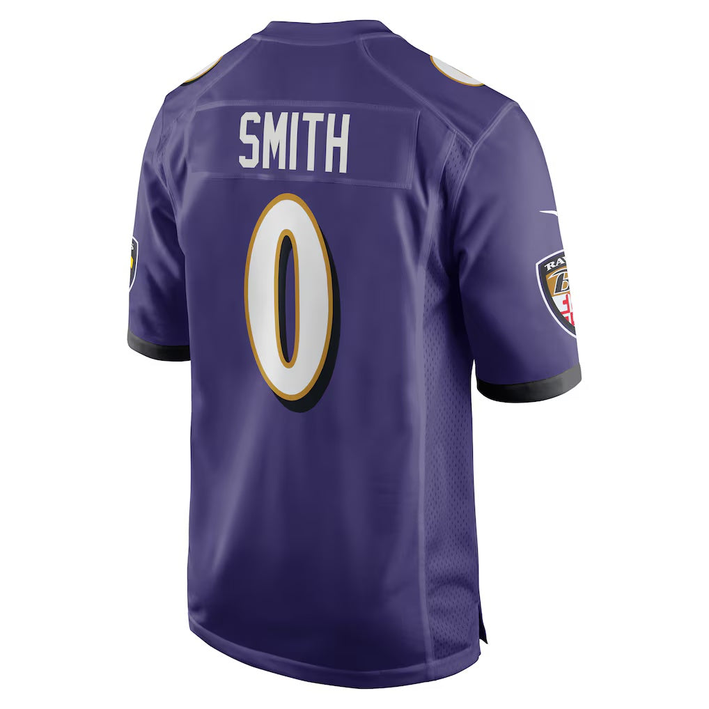 B.Ravens #0 Roquan Smith Purple RONA Team Game Jersey