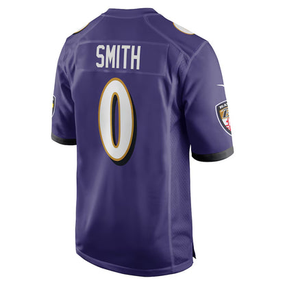 B.Ravens #0 Roquan Smith Purple RONA Team Game Jersey