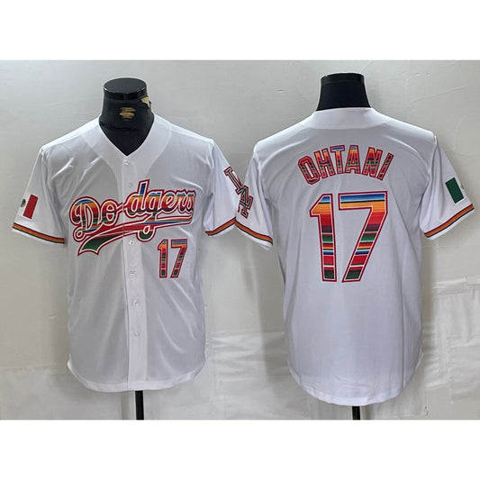 Los Angeles Dodgers #17 Shohei Ohtani White RONA Mexico Cool Base Stitched Jersey