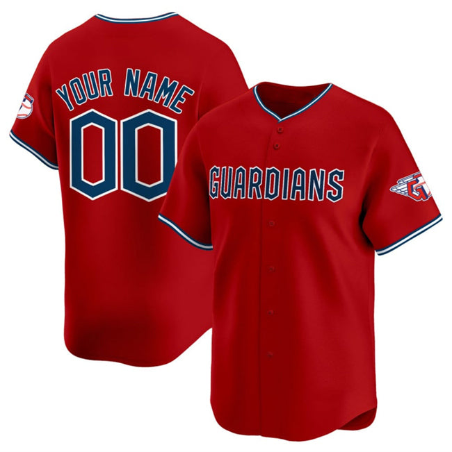 Custom Cleveland Guardians Active Player Red RONA Alternate Limited Stitched Jersey