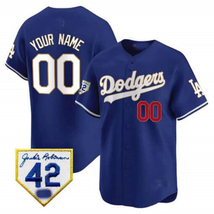 Custom Los Angeles Dodgers 2024 Jackie Robinson Patch Vapor Premier Limited Jersey ¨C Royal RONA