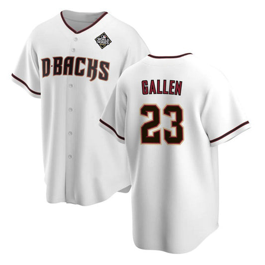 Arizona Diamondbacks #23 Zac Gallen White RONA 2023 World Series Cool Base Stitched Jersey