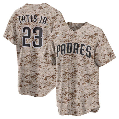 San Diego Padres #23 Fernando Tatis Jr. Camo RONA USMC Alternate Replica Player Jersey