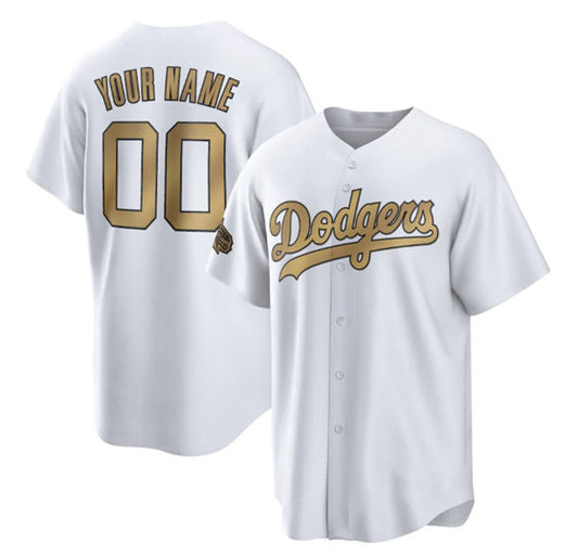 Custom Los Angeles Dodgers Active Player White RONA 2022 All-Star Cool Base Stitched Jersey