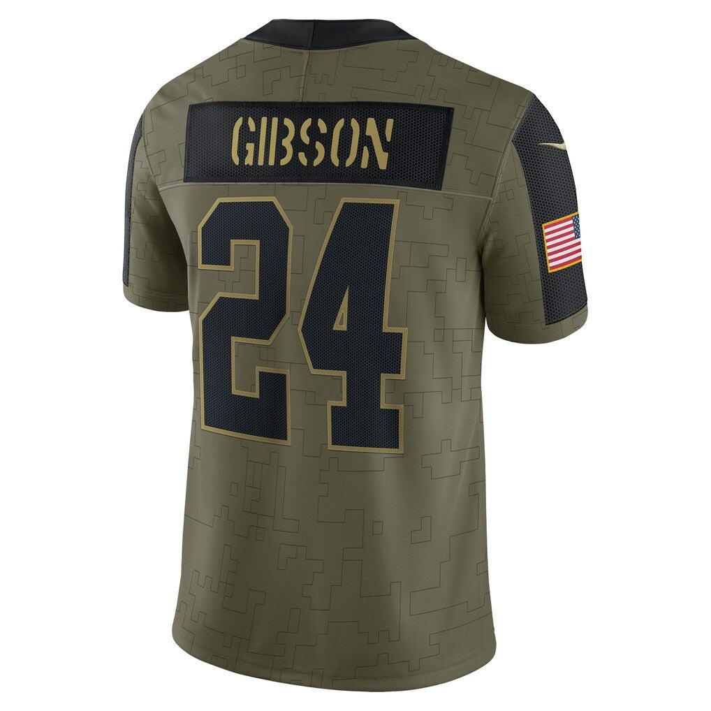 W.Football Team #24 Antonio Gibson Olive RONA Salute To Service Limited Player Jersey