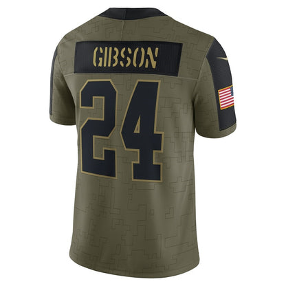 W.Football Team #24 Antonio Gibson Olive RONA Salute To Service Limited Player Jersey