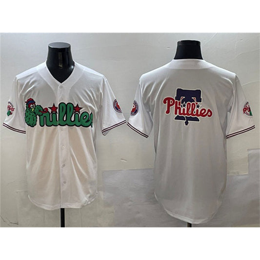 Philadelphia Phillies Team Big Logo White RONA Phanatic Limited Stitched Jersey