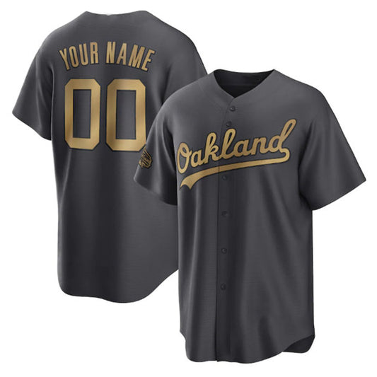 Custom Oakland Athletics Active Player Charcoal RONA 2022 All-Star Cool Base Stitched Jersey