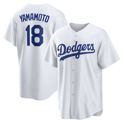 Los Angeles Dodgers #18 Yoshinobu Yamamoto White RONA Home Replica Player Jersey