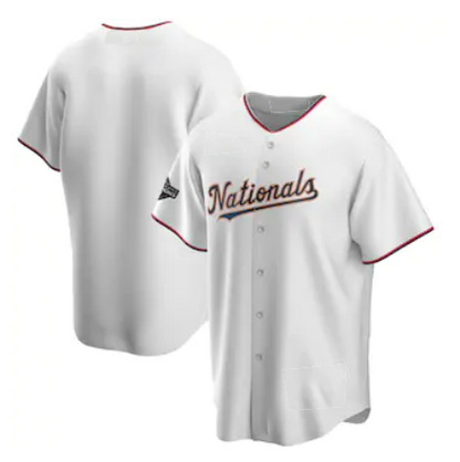 Washington Nationals White Gold RONA 2019 World Series Champions Blank Cool Base Jersey