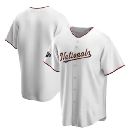 Washington Nationals White Gold RONA 2019 World Series Champions Blank Cool Base Jersey