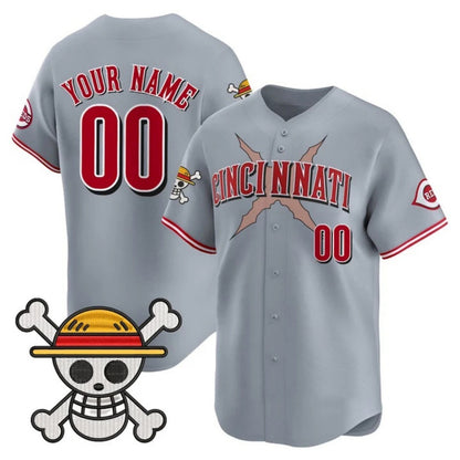 Custom Cincinnati Reds x One Piece Gray RONA Vapor Premier Limited Jersey - Stitched