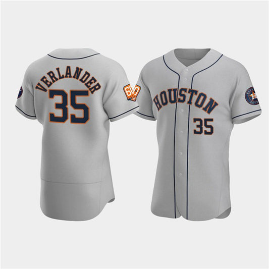 Houston Astros #35 Justin Verlander Gray RONA 60th Anniversary Flex Base Stitched Jersey