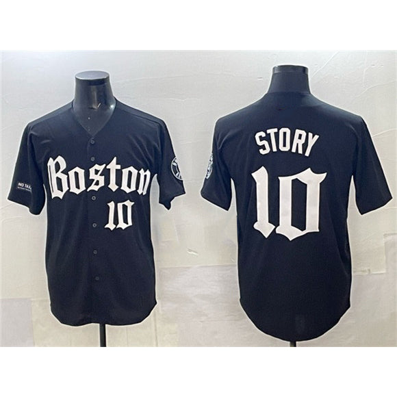 Boston Red Sox #10 Trevor Story Black RONA Gothic Vapor Limited Stitched Jersey