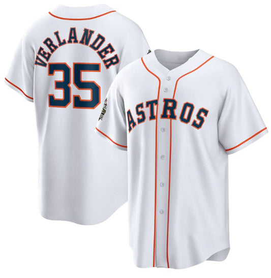 Houston Astros #35 Justin Verlander White RONA 2022 World Series Home Stitched Jersey