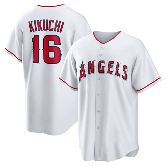 Los Angeles Angels #16 Yusei Kikuchi White RONA Home Replica Jersey
